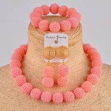 peach Europe and America party jewelry African jewelry set simulated pearl beads sets ZDS01 2024 - buy cheap