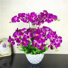 Flores artificiales de seda para decoración, orquídeas de bricolaje, ramo de ramillete de flores pequeñas para boda, Fiesta en casa y oficina 2024 - compra barato