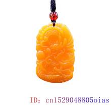Yellow Jade Dragon Pendant Natural Men Carved Charm Fashion Lucky Jewellery Women Necklace Chinese Gifts Accessories Amulet 2024 - buy cheap
