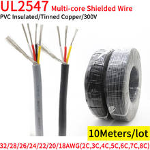 Cable blindado para auriculares, 10M, 32, 30, 28, 26, 24, 22, 20, 18 AWG, UL2547, 2, 3, 4, 5, 6, 7, 8 núcleos, Control de Cable de señal de cobre 2024 - compra barato