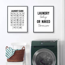 Laundry Today Room Wall Decor Laundry Symbols Guide Art Canvas Painting Print Poster Laundry Room Wall Picture Decoration 2024 - buy cheap