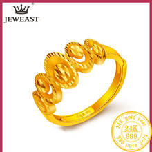 24K Pure Gold Ring Real AU 999 Solid Gold Rings Elegant Shiny Heart Beautiful Upscale Trendy Classic Jewelry Hot Sell New 2020 2024 - buy cheap