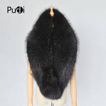 PUDI Women Real Raccoon Fur Scarf Shawl Wraps New Pink Black Color Genuine Raccoon Fur Shawls Wrap Poncho Scarves SF837 2024 - buy cheap