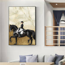 Nordic Style Riding Women Horse Animal Canvas Painting Poster And Prints Wall Art Picture For Living Room Fashion Home Decor HD 2024 - buy cheap