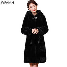 New Winter Genuine Real Mink Coat Belt Mid-length Hooded Mink Pocket Fur Ladies Whole Mink Slim Detachable Fashion Jacket 2024 - buy cheap