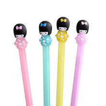 2pc Cute Kimono Girl Avatar Gel Pen Cartoon Black Pen Accessories Office School Supplies Korea Stationery 2024 - buy cheap