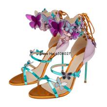 Sandalias de boda para Mujer, zapatos de tacón alto con diseño de mariposa, Sexy, Punta abierta, para vestido de fiesta, talla 41 2024 - compra barato