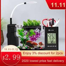 USB Portable Mini Aquarium Fish Tank With LED Lamp Light LCD Display Screen And Clock Air Pump Decor Fish Bowl Water Filtration 2024 - buy cheap