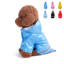 Pet Dog Raincoat PU Waterproof For Small Medium Dogs chihuahua Teddy husky Reflective Clothes Hooded dog Jacket  supplies 2024 - buy cheap