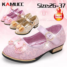New Summer Girls Leather Shoes Children Girls Baby Princess Bowknot Slip-on Sneakers Pearl Diamond Single Shoes Kids Dance Shoes 2024 - buy cheap
