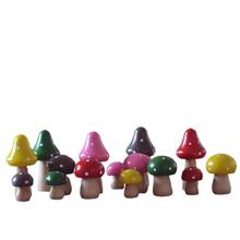 3Pcs/Set Miniatures Wooden Painting Mushroom Ornaments Crafts Kids Gift for Desk Decoration 2024 - buy cheap