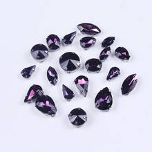 Thermomix Rhinestones 20 PCS Different Shapes Rhinestones Purple Mixed Style Rhinestones Applique Sew On Crystals Rhinestone F 2024 - buy cheap