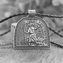 Мужской кулон с изображением святого христофера, медальона, Иисуса и Библии, подарок для крещения 2024 - купить недорого