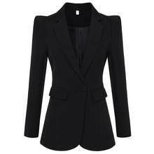 Классический женский блейзер в Корейском стиле, офисный женский костюм с длинным рукавом, приталенный деловой пиджак, пальто, женская одежда 2020 2024 - купить недорого
