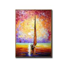 Modern sailboat sea scenery Handmade abstract oil painting On Canvas hand painted wall decor artwork home decor unframed 2024 - buy cheap