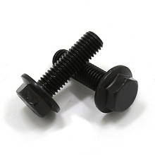 2pcs M10 hexagon flange screws hex mechanical screw anti-tooth left hand bolts carbon steel bolt black color 20mm-40mm long 2024 - buy cheap