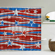 3d американский флаг, занавеска для душа, водонепроницаемая занавеска для ванной, занавеска, водонепроницаемая ткань из полиэстера, украшение с крючками 240 * см, занавеска для ванной 2024 - купить недорого