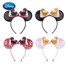 Disney-Diadema con orejas de ratón para niña, 1 unidad, lazos para el pelo, Diadema con lazo Floral, Accesorios para el cabello para niña, Accesorios para fiesta para Mujer 2024 - compra barato
