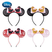 Disney 1pcs Mouse Ears Headband Ribbon Hair Bows Floral Bow Hairband DIY Hair Accessories For Girls Party Accesorios Mujer 2024 - buy cheap