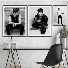 Póster e impresiones de pintura artística, cuadro de pared de moda para sala de estar, decoración del hogar, cantante de música Pop, Mendes, negro y blanco 2024 - compra barato