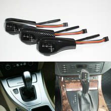 Perilla de cambio de marchas con luz LED para coche, accesorios automáticos de fibra de carbono, plata, negro, para BMW X5, 2004, 2005, 2006, E53 2024 - compra barato