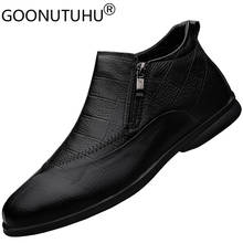Zapatos de moda informales para hombre, calzado masculino clásico de cuero genino negro y marrón, estilo Derby, alta calidad, a prueba de agua, 2021 2024 - compra barato