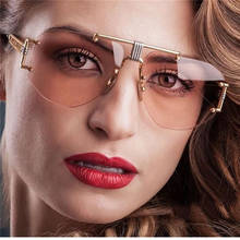 Gafas de sol de estilo piloto para hombre y mujer, lentes de sol unisex con gradiente de Marco grande, estilo Retro oceánico, con UV400 2024 - compra barato