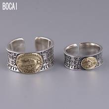 New 100% S925 Silver Ring for Female Vintage Thai Silver Man's Ring Fashion Virgin Mary Wide Edition Ring for Male Woman's Ring 2024 - buy cheap