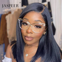 JASPEER Trendy Oversized Cat Eye Glasses Frames Women Luxury Personality Optical Eyeglasses Transparent Myopia Full Frames 2024 - buy cheap