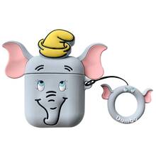 Кейс для bluetooth-гарнитуры стерео Dumbo резиновый защитный чехол для Airpods 2 с крючком Bluetooth гарнитура защитный чехол 2024 - купить недорого