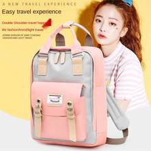 Korea Women backpack Large Capacity School Backpacks Canvas Rucksack For Girls Fashion Vintage Color matching Laptop Travel Bags 2024 - buy cheap