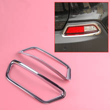 DWCX 2Pcs ABS Chrome Car Rear Tail Fog Light Lamp Cover Trim Frame Moulding Fit for Jeep Cherokee 2019 2024 - buy cheap