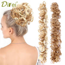 DIFEI-moño rizado para el cabello, accesorio elástico sintético para el cabello, cola desordenada, ondulado, Scrunchie Updo 2024 - compra barato