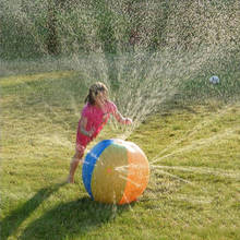 Надувной пляжный мяч из ПВХ с распылителем воды для лужайки на открытом воздухе, летняя игра, детский игрушечный мяч, водяной струйный мяч 2024 - купить недорого