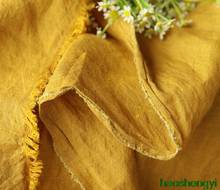 Original high-end pure flax yarn yellow rural style clothing fabric 2024 - buy cheap