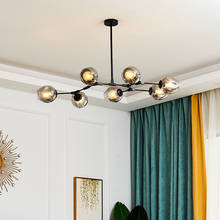Lámpara de araña minimalista para sala de estar, iluminación de cristal, nórdica, decorativa, colgante, interior 2024 - compra barato