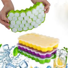 BPA Free Silicone Ice Cube Maker Honeycomb Ice Cube Tray Mold with Lids For Ice Cream Party Whiskey Cocktail Cold Drink 37 Cubes 2024 - buy cheap