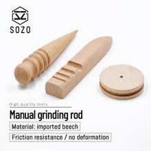SOZO Leather Edge Round Burnisher Polished Grinding Set Wood Edge Slicker Leather Tools Leather Polished Rod Working 2024 - buy cheap