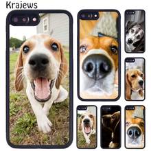 Мягкие телефонные чехлы krajew Beagle Dog OEM для iPhone X XR XS 11 12 13 Pro MAX 5 6 6S 7 8 Plus Samsung Galaxy S8 S9 S10 2024 - купить недорого