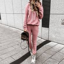 Women Autumn Long Sleeve Hoodie Sweatshirt Skinny Pants Tracksuit Sports Outfit 2024 - buy cheap