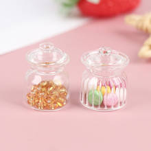 1PCS Classic 1/12 Scale Miniature Dollhouse Glass Candy Jar Pretend Play Barbies Doll Kitchen Mini Cookies Food Toy Accessories 2024 - buy cheap