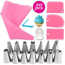 20 Pcs/Set Silicone Icing Piping Cream Pastry Bag 14 Stainless Steel Nozzle Pastry Spatulas Set Cake Decorating Kitchen Tools 2024 - buy cheap
