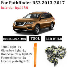 11x Car Accessories  Interior LED Light Bulbs Package Kit For 2013 2014 2015 2016 2017 Nissan Pathfinder R52 Map Dome Trunk Lamp 2024 - buy cheap