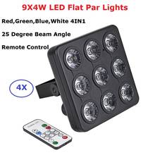 Panel de luz LED PLANO 4 en 1, luz DMX/IR, 9x4W, RGBW, 8 canales, 90-240V, 4 unids/lote, Envío Gratis 2024 - compra barato