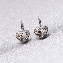 Pendientes colgantes de corazón Bella para mujer, aretes hechos con cristal austriaco para fiesta, boda, bisutería nupcial, accesorios, el mejor regalo de joyería 2024 - compra barato