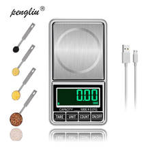 100/200/300/500/1000g x 0.01g Mini Digital USB Charging Pocket Jewelry Scales Precision Electronic Balance Weight Digital Scale 2024 - buy cheap