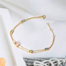 MoBuy-pulsera de plata 925 para mujer, cuarzo rosa Natural, topacio, Olivino, chapado en oro de 14K, joyería fina MBHI062 2024 - compra barato