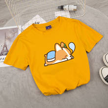 Camiseta feminina de algodão, camiseta da moda kawaii para mulheres, de verão, engraçada, de manga curta, para homens 2024 - compre barato
