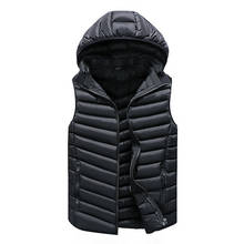 Vest Men Solid Men's Winter Jacket Warm Men's Outerwear Waistcoat Man Sleeveless Men's Vest Casual Vest for Men Hooded Jacket 2024 - buy cheap