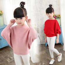 2-14Years Spring Autumn Baby Toddler Teen Children Clothes Girls Sweater Long Batwing Sleeve Knitted Tops Kids Pullover Sweaters 2024 - buy cheap